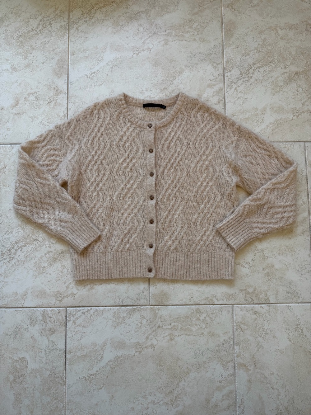 JENNI KAYNE Alpaca Cardigan Wool Sweater Neutral